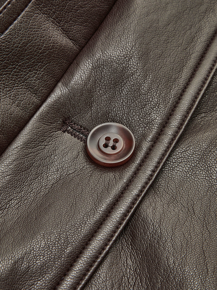 Pu-leather Belt jacket