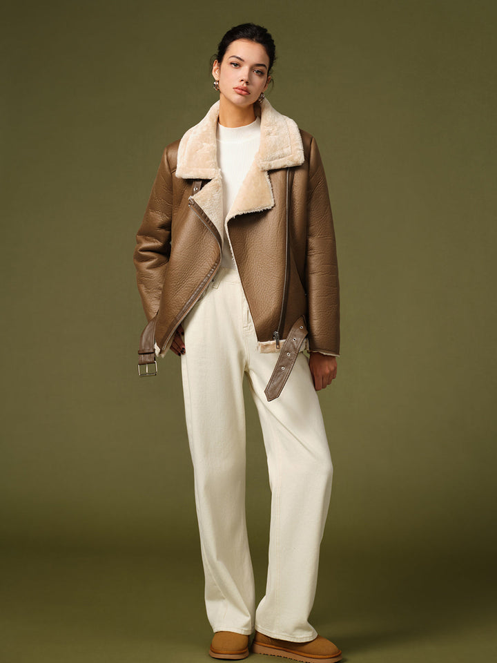 Belted soft jacket fleece