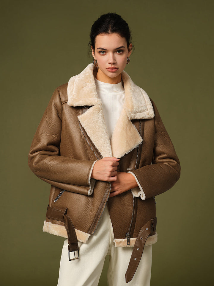 Belted soft jacket fleece