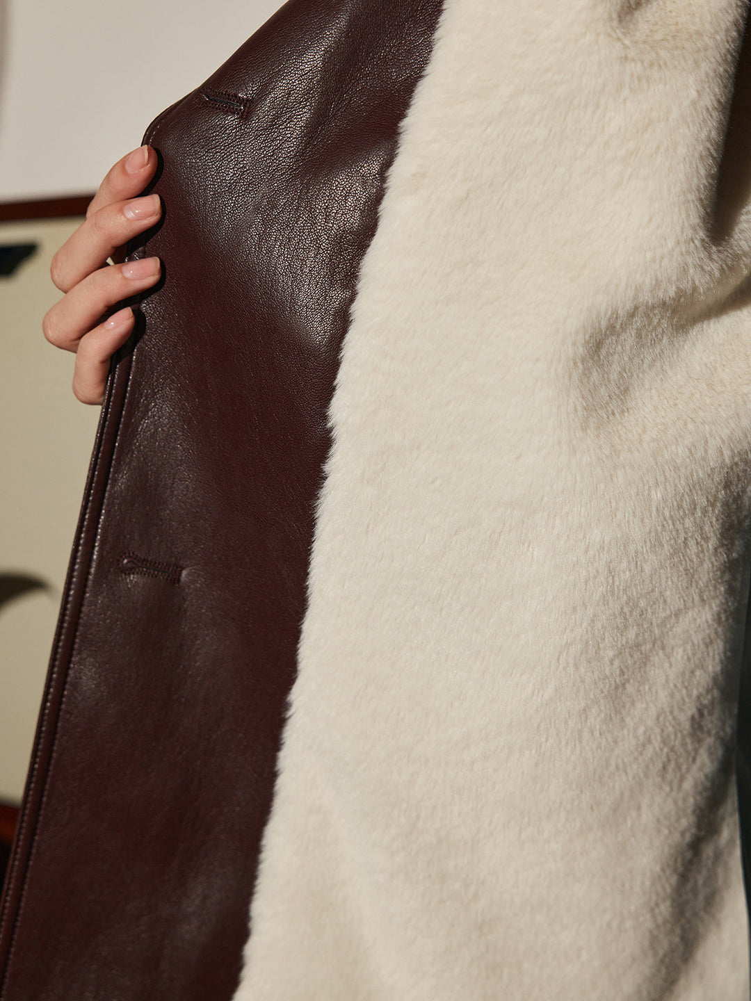 Pu-leather Belt jacket