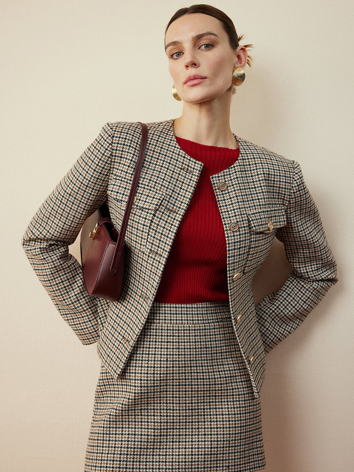 Button short jacket