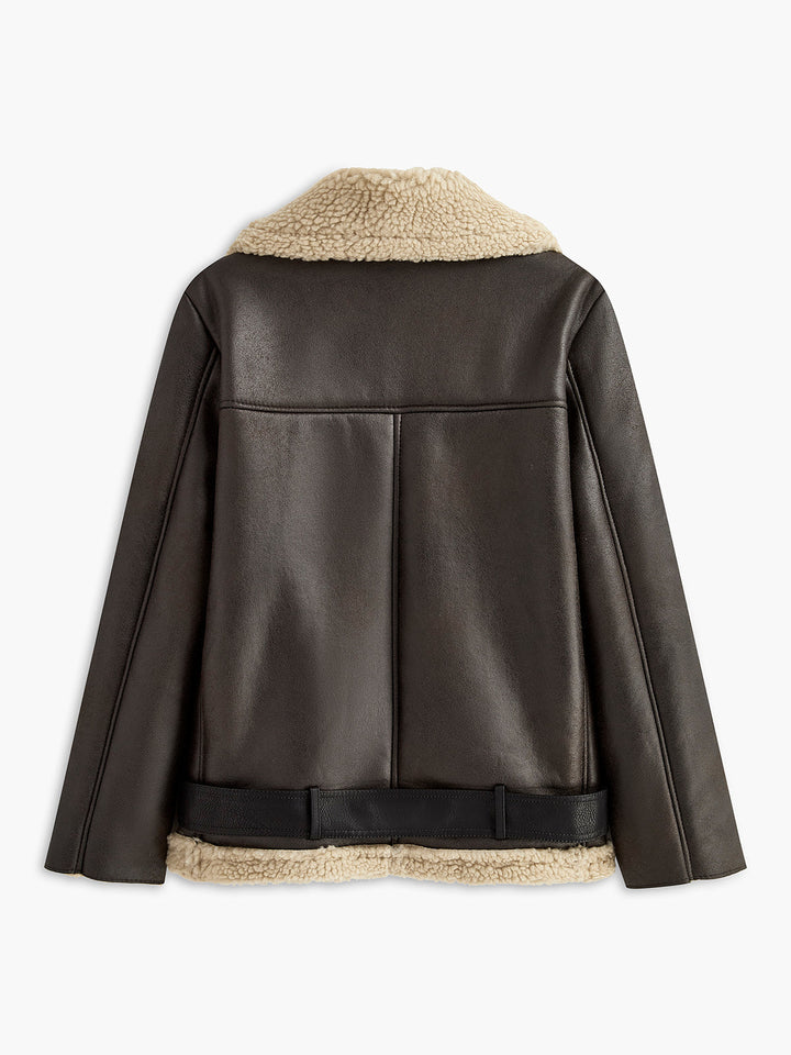 Belted soft jacket fleece