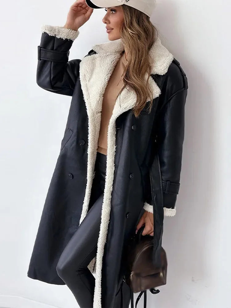 Fur long jacket