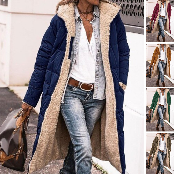 | Reversible Long Sherpa Puffer Jacket (with Hood)