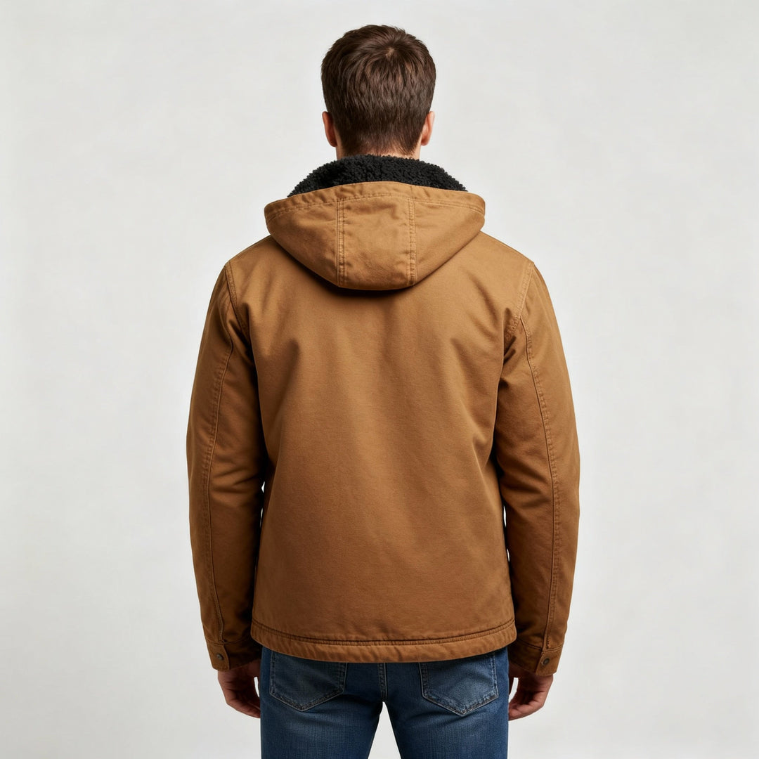 functional water-resistant outdoor winter parka jacket with hood polyester