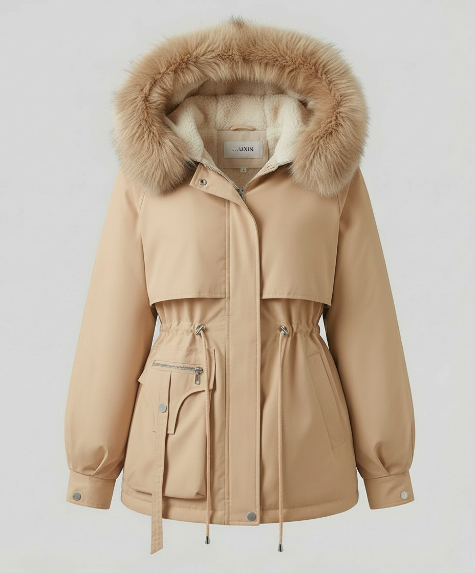 Warm fur jacket winter women