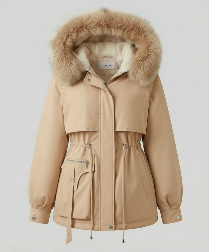 Warm fur jacket winter women