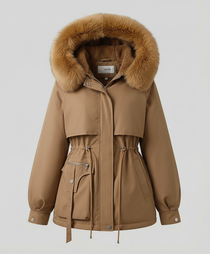 Warm fur jacket winter women