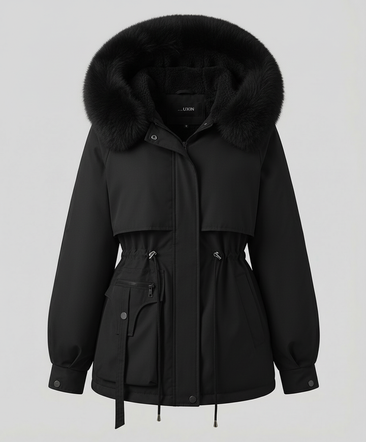 Warm fur jacket winter women