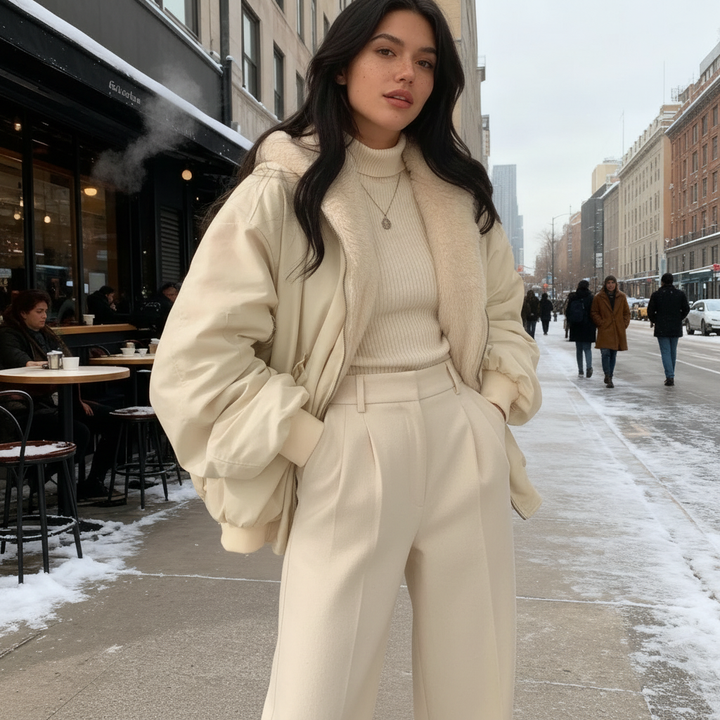 Thermo comfort oversized fleece winter coat women