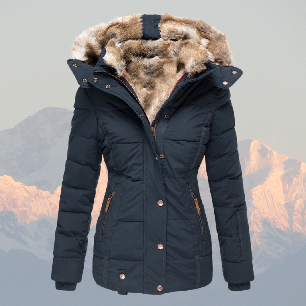 Down coat down with faux Fur hood warm water-resistant &amp; padded jacket winter