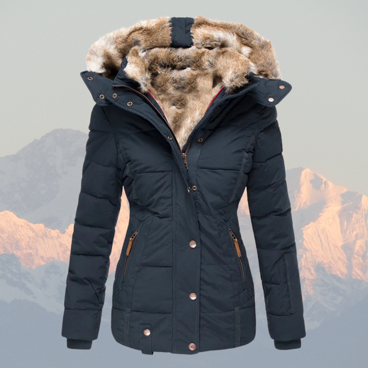 Down coat down with faux Fur hood warm water-resistant &amp; padded jacket winter
