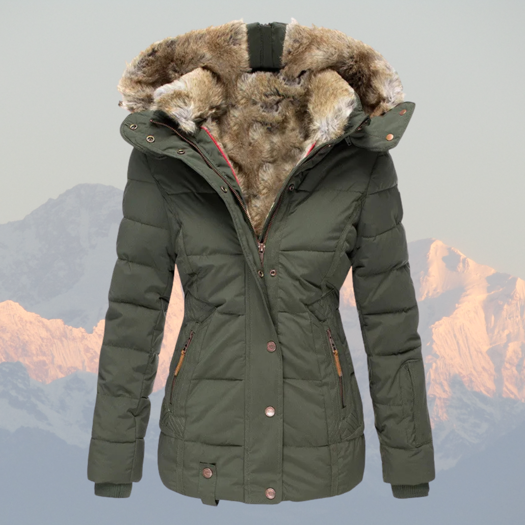 Down coat down with faux Fur hood warm water-resistant &amp; padded jacket winter