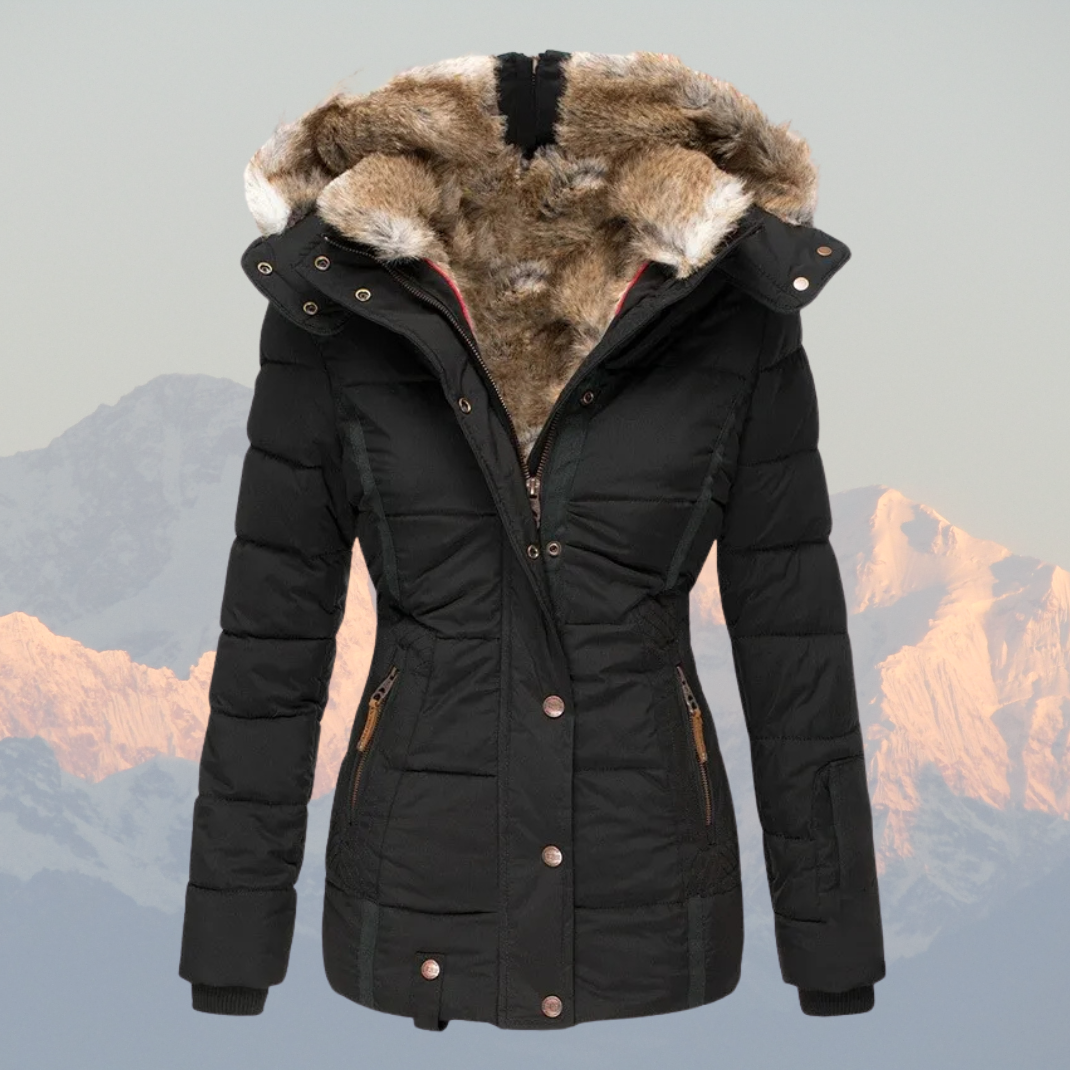 Down coat down with faux Fur hood warm water-resistant &amp; padded jacket winter