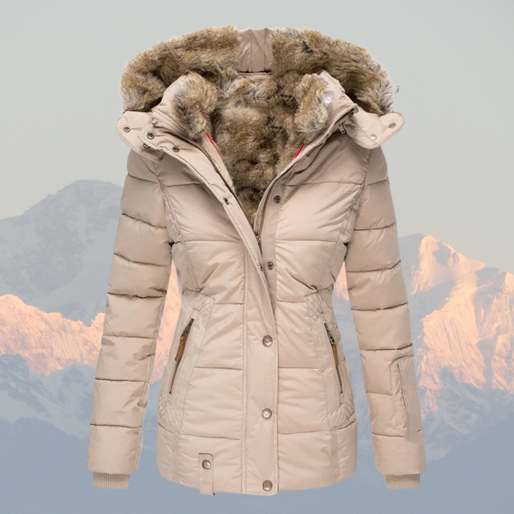 Down coat down with faux Fur hood warm water-resistant &amp; padded jacket winter