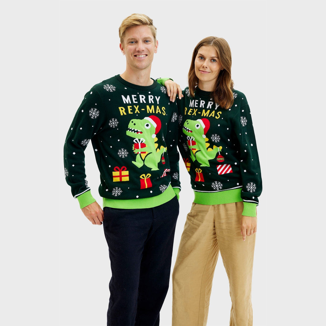 | Funny Dino Christmas Sweater Men
