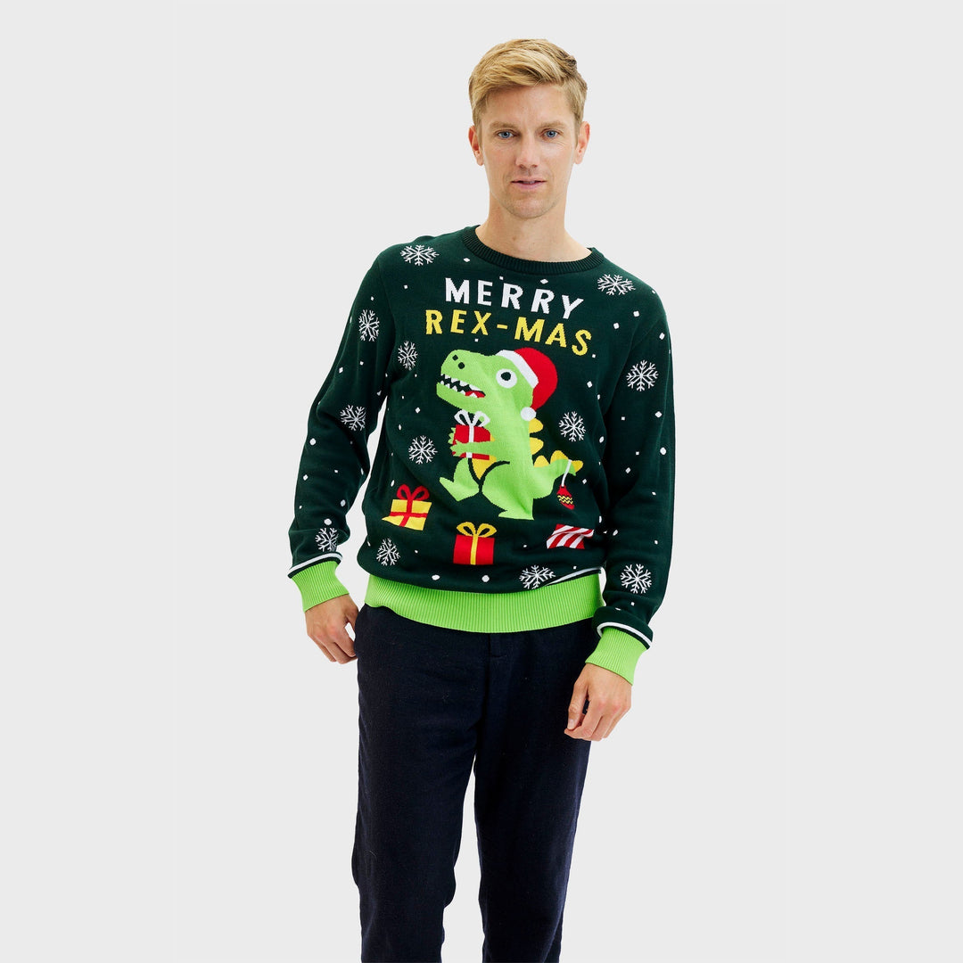 | Funny Dino Christmas Sweater Men