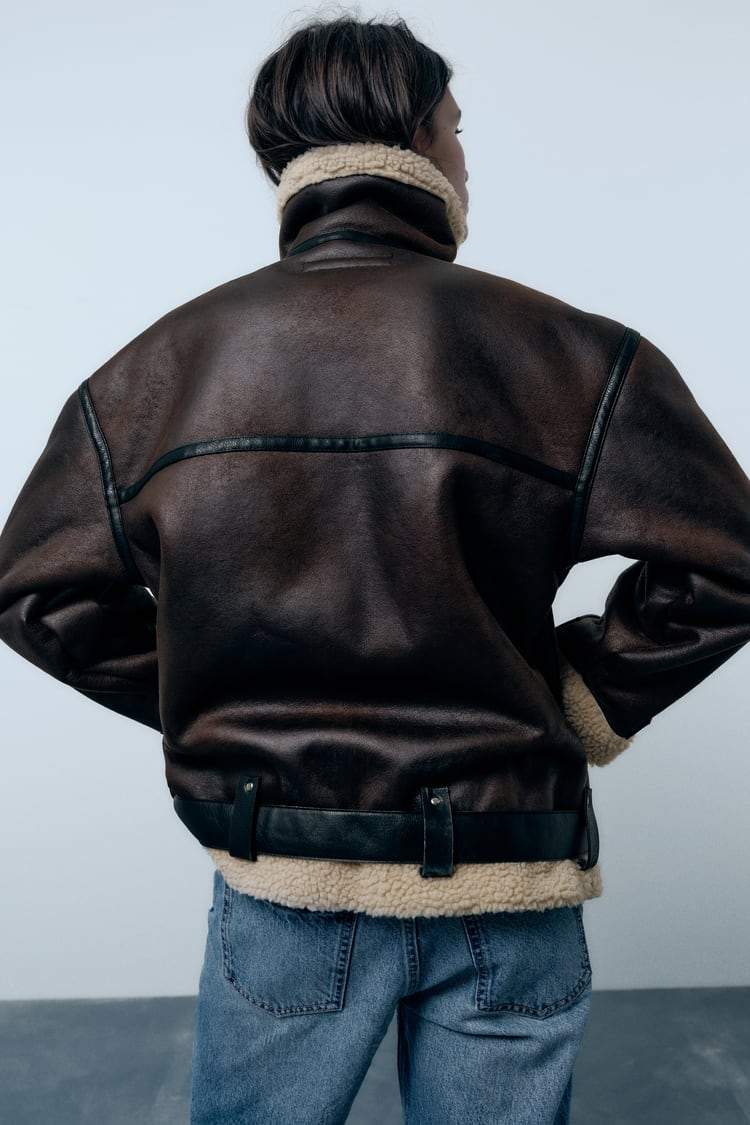 Jacket with Lapel with Synthetic material