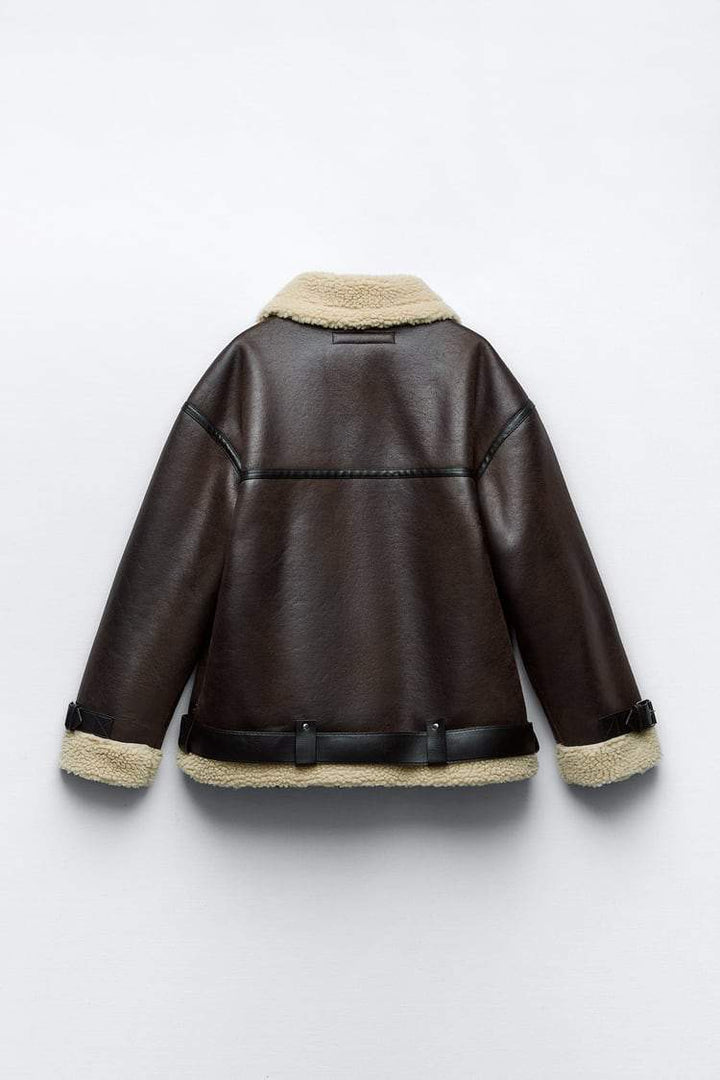 Jacket with Lapel with Synthetic material