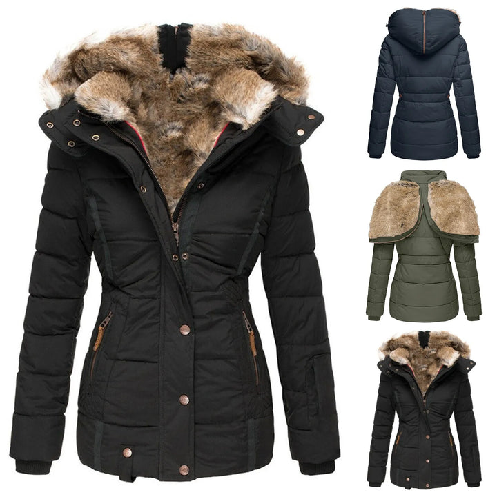 Down coat down with faux Fur hood warm water-resistant &amp; padded jacket winter