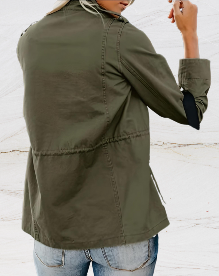 long-sleeve jacket with four pockets for women