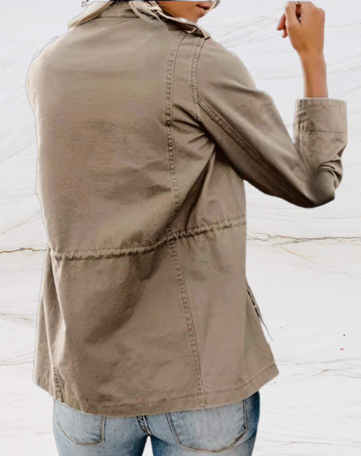 long-sleeve jacket with four pockets for women