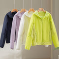 Women's Lightweight Wind and Thermal Jacket with Hood, Quilted Lining and Two-Way Zip