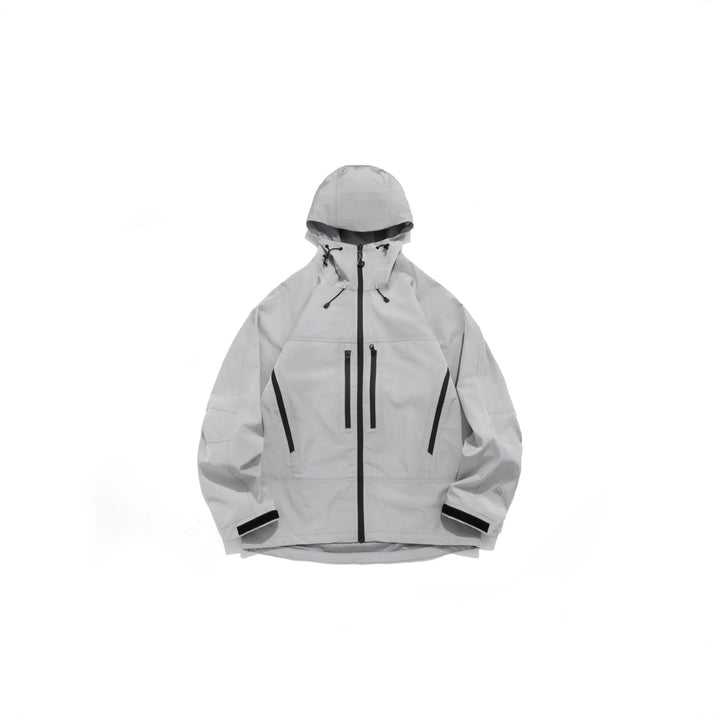 Unisex Technical Hooded Outdoor Jacket with Taped Zips