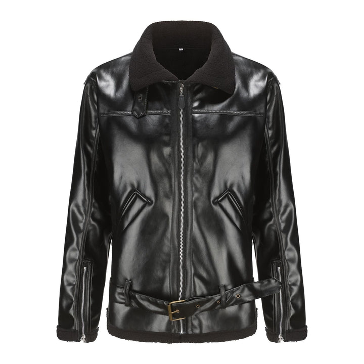Jacket with leather synthetic men&