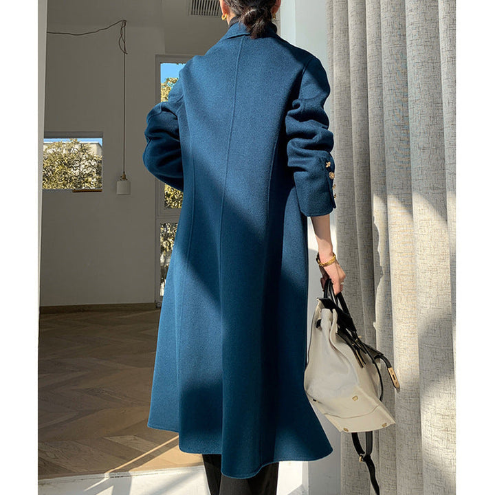 Women Elegant Wool Trench Coat