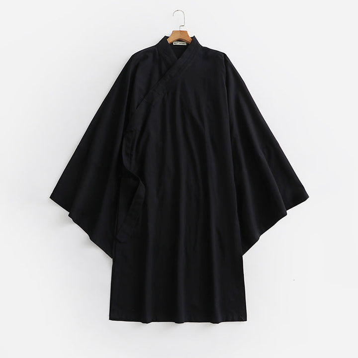 Unisex Oversize Kimono Coat with Wide Sleeves and Asymmetrical Wrap Front