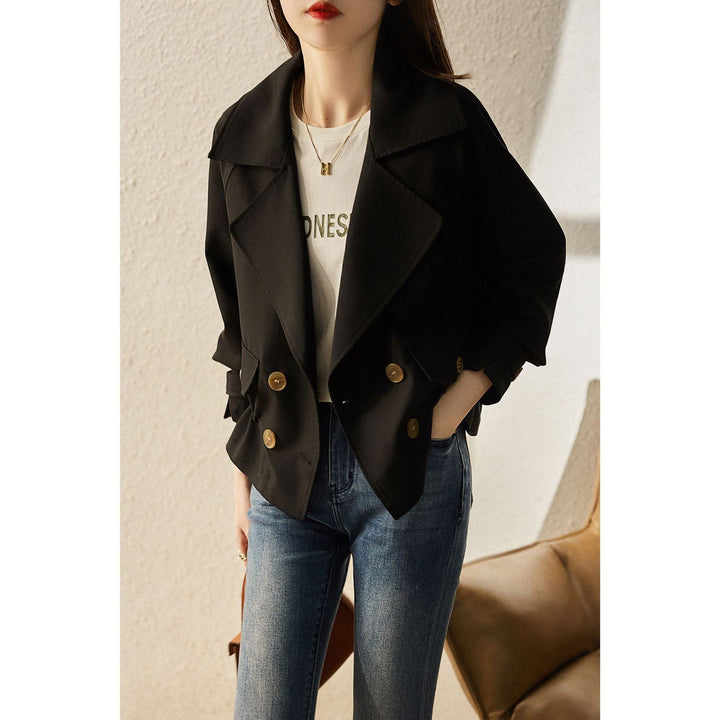 Womens stylish transitional jacket with elastic waistband