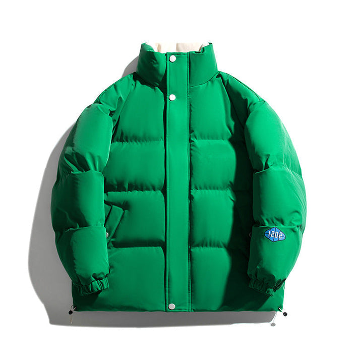 Unisex padded sleeveless quilted jacket with high stand-up collar, thermal insulation and drawstring hem