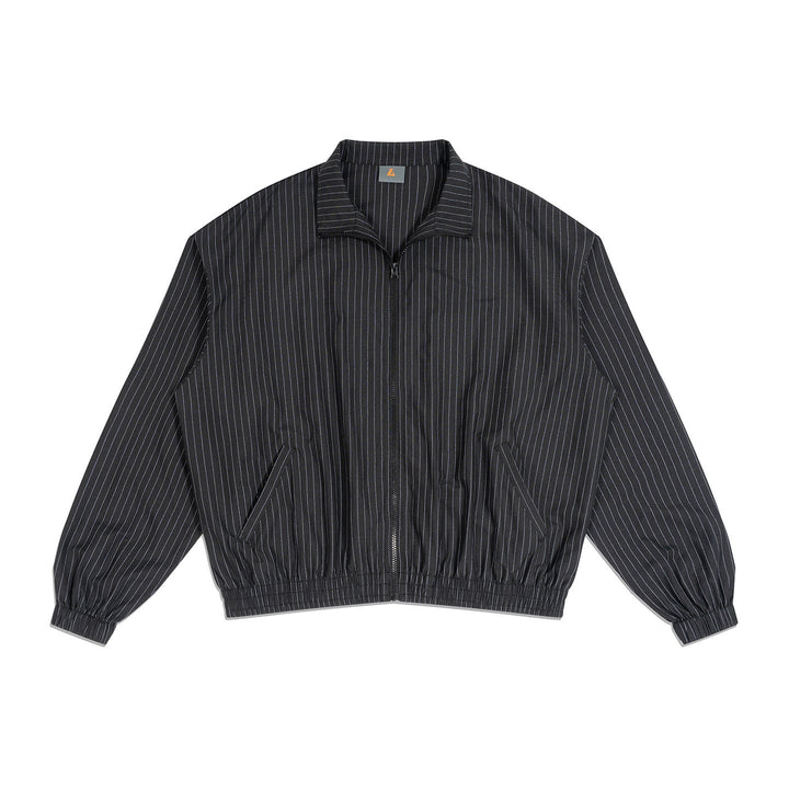 Unisex oversized zip jacket made of ribbed blend cotton with stand collar and elastic hem