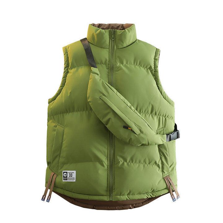Ladies Modern Quilted Outdoor Vest with Integrated Belt Pocket System and High Stand Collar