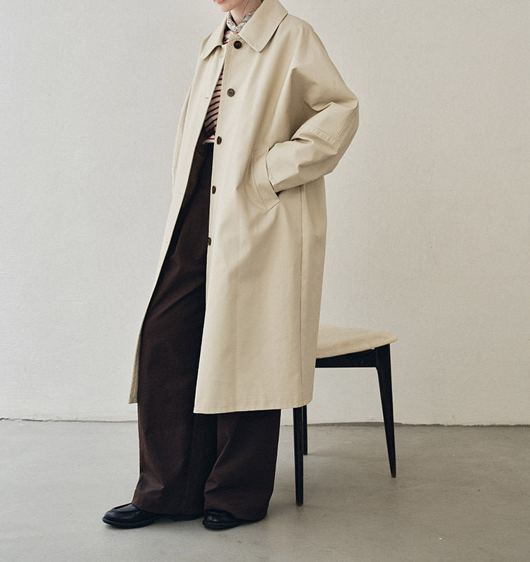 Women Elegant Trench Coat with Double Breasted