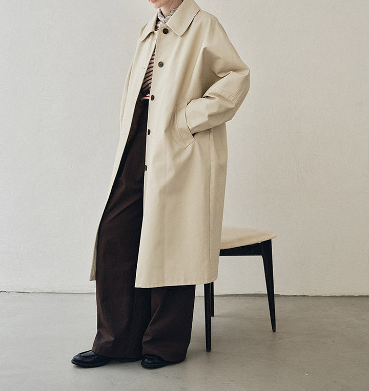 Women Elegant Trench Coat with Double Breasted