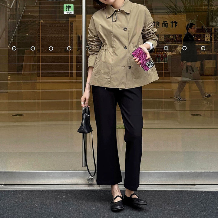 Women Fashionable Short Jacket with High Collar