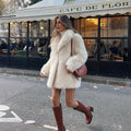 Coat women's with faux fur padded winter