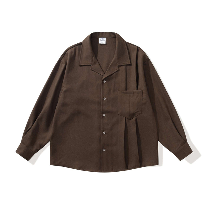 Unisex Oversize Shirt Jacket with Open Notch Collar and Chest Pocket