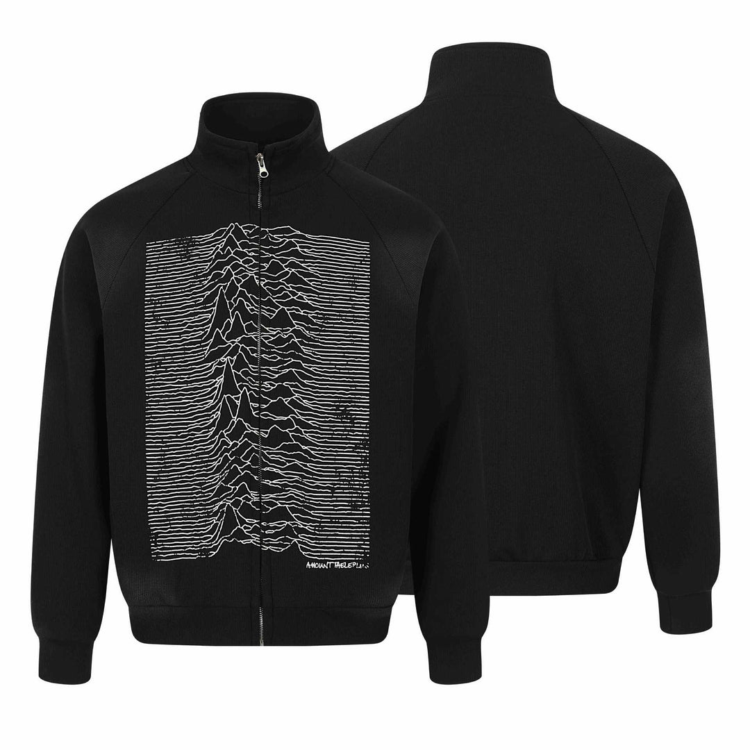 Unisex Graphic Training Jacket with Standing Collar, Raglan Sleeves and Full Zip