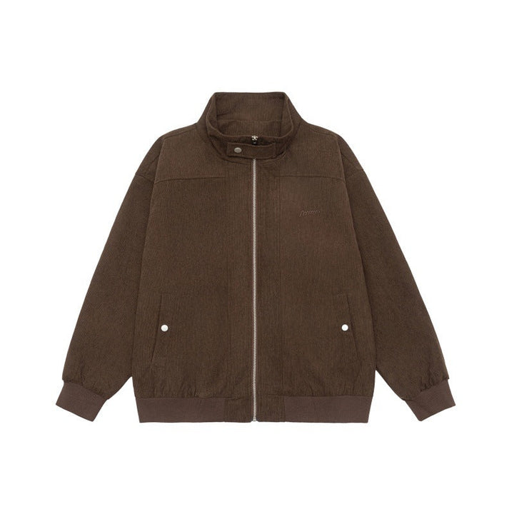 Unisex Teddy-Fleece Bomber Jacket with Stand-Up Collar and Snap Pockets