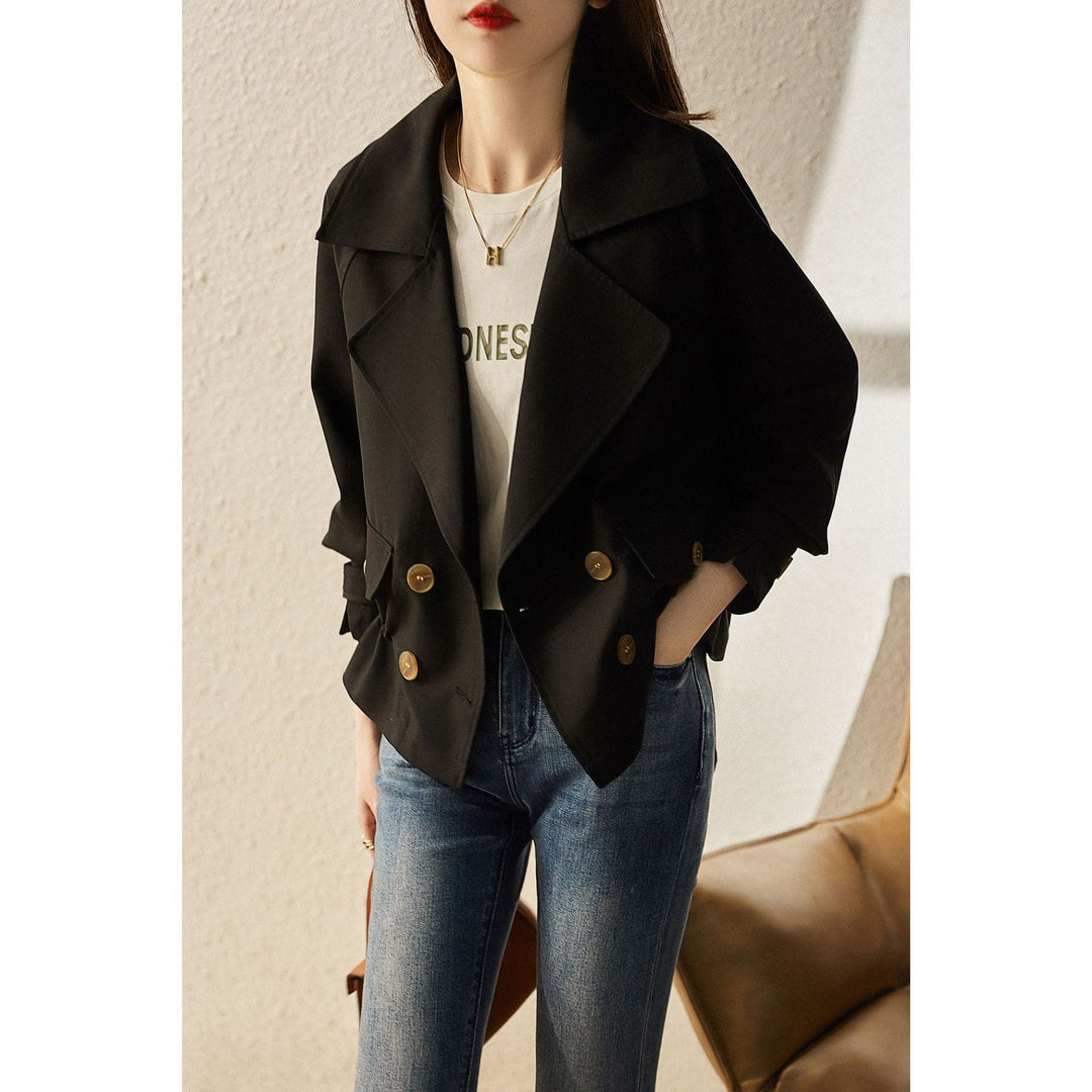 Womens stylish transitional jacket with elastic waistband