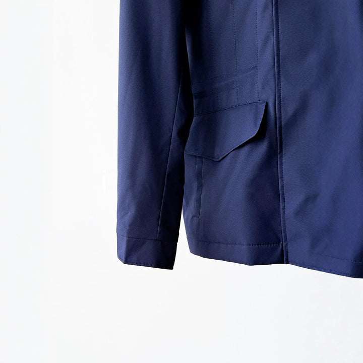 Women modern utility jacket with high collar