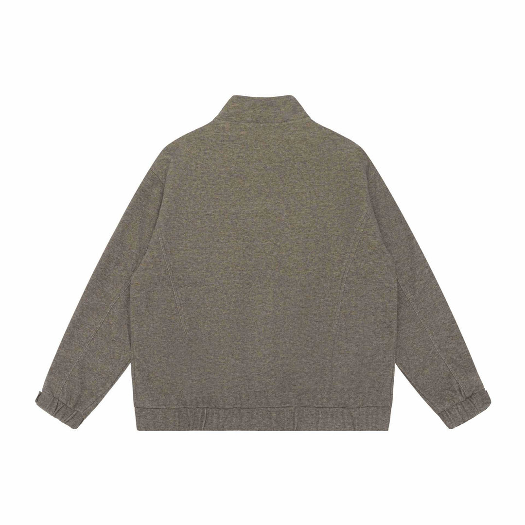 Women Boxy Zip Jacket with high stand-up collar, raglan sleeves and concealed zip