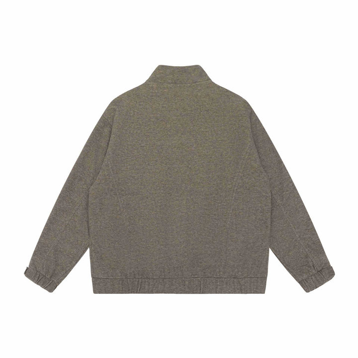 Women Boxy Zip Jacket with high stand-up collar, raglan sleeves and concealed zip