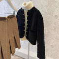 Ladies Fashion Padded Jacket with Button Details
