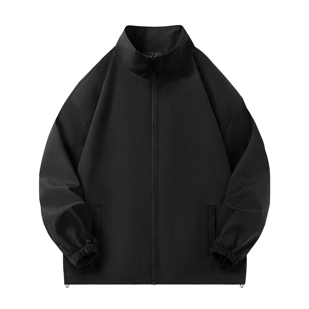 Unisex Lightweight Windbreaker with high collar, elastic cuffs &amp; adjustable drawstring hem