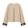 Women's Jacket with faux leather down warm