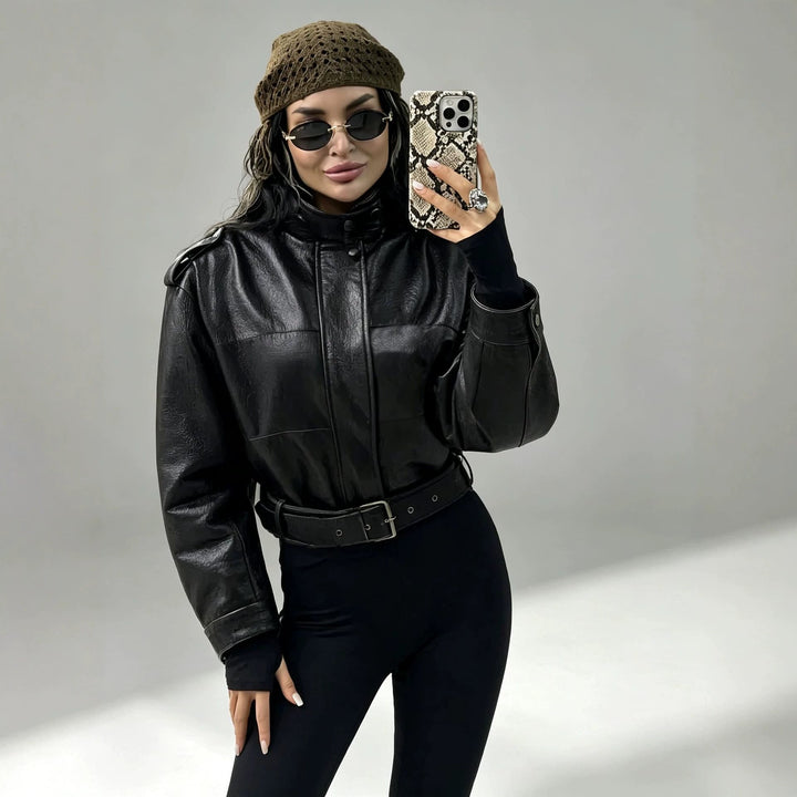 Jacket with Faux leather Women&